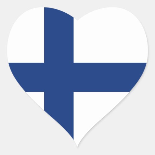 Finland Flag Heart Sticker