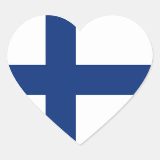 Finland Flag Heart Sticker