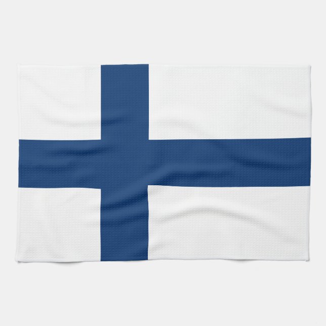 Finland Flag Kitchen Towel (Horizontal)