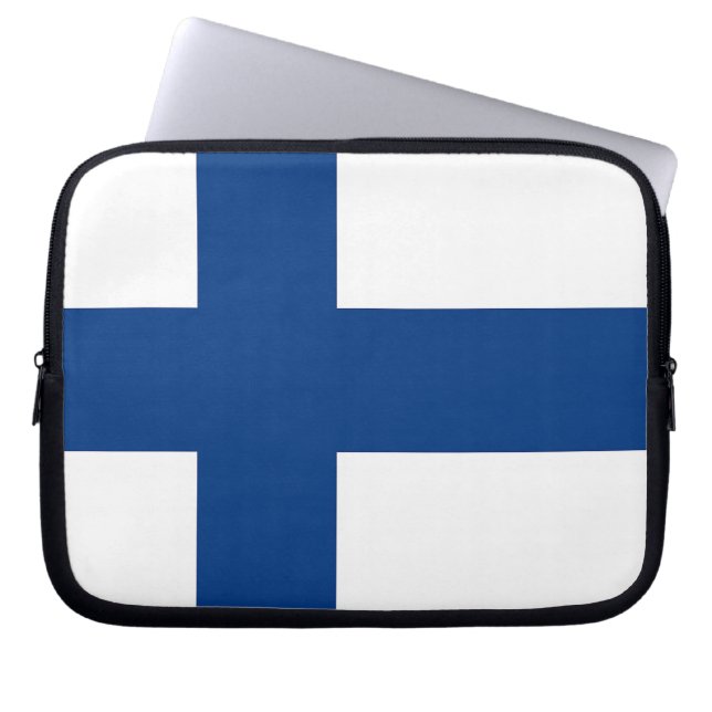 Finland Flag Laptop Sleeve (Front)