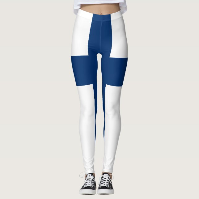 Finland Flag Leggings (Front)
