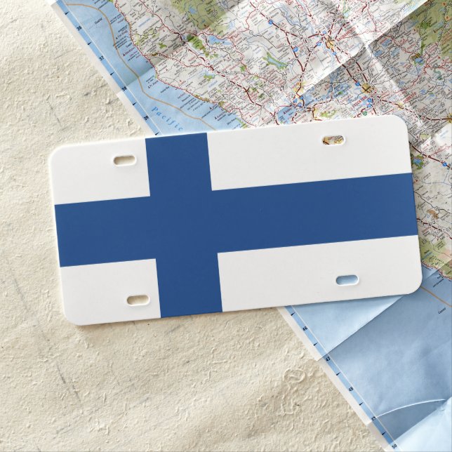 Finland Flag License Plate (In Situ)