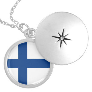 Finland flag locket necklace