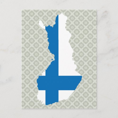 Finland Flag Map full size Postcard