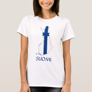 Finland Flag Map "SUOMI" T-Shirt