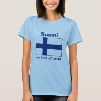 Finland Flag + Map + Text T-Shirt