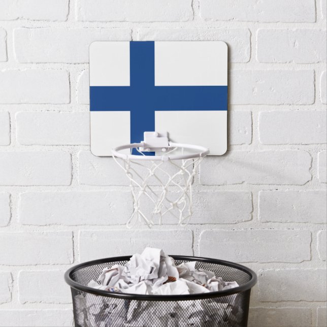 Finland flag mini basketball hoop (In Situ)