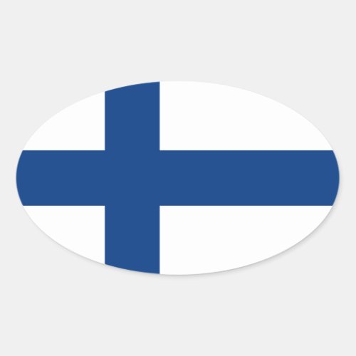Finland Flag Oval Sticker