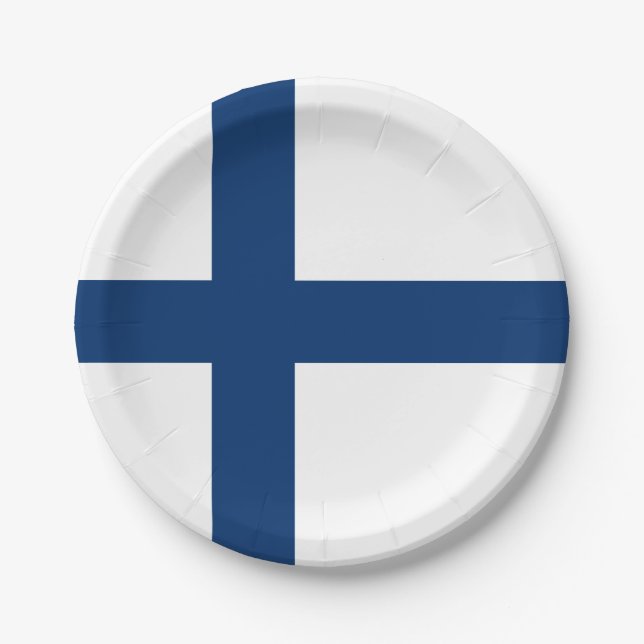 Finland Flag Paper Plates (Front)