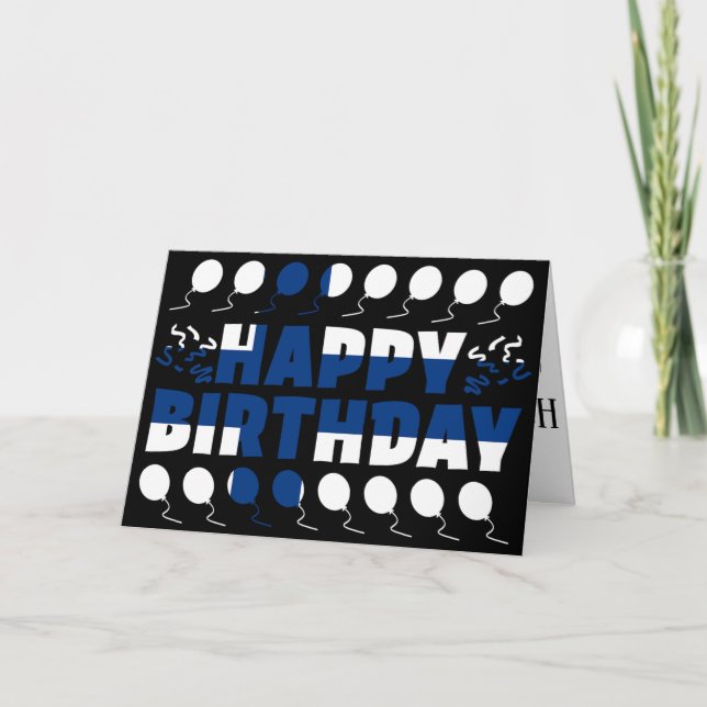 Finland Flag Patriotic Birthday Card (Front)