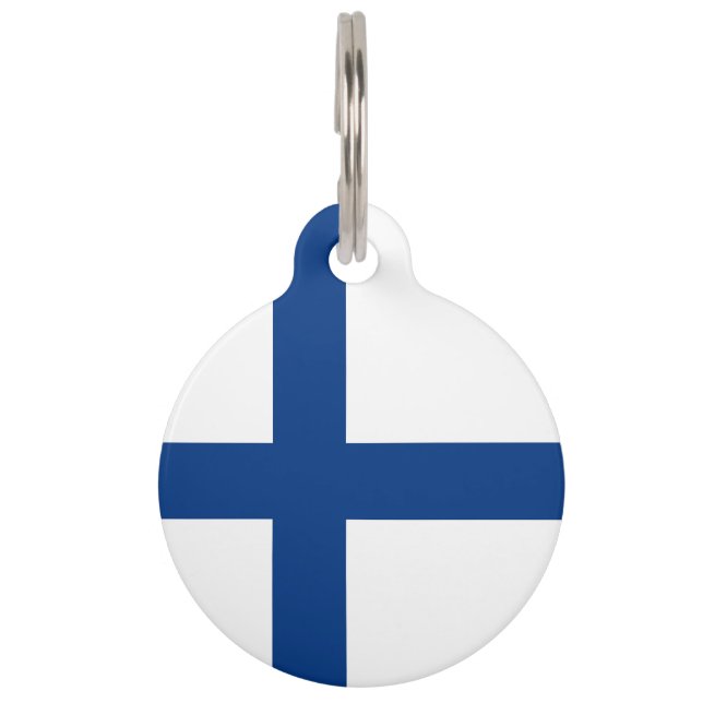 Finland flag pet ID tag (Front)