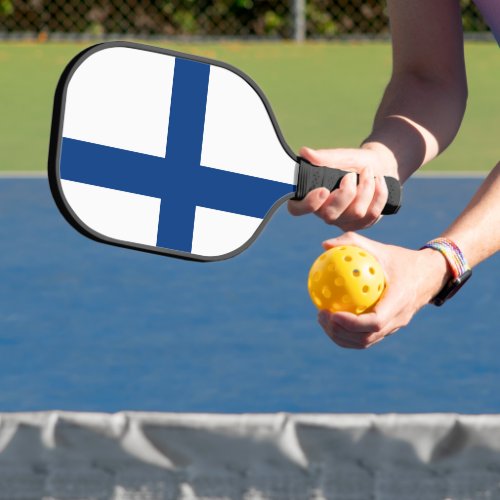 Finland flag pickleball paddle