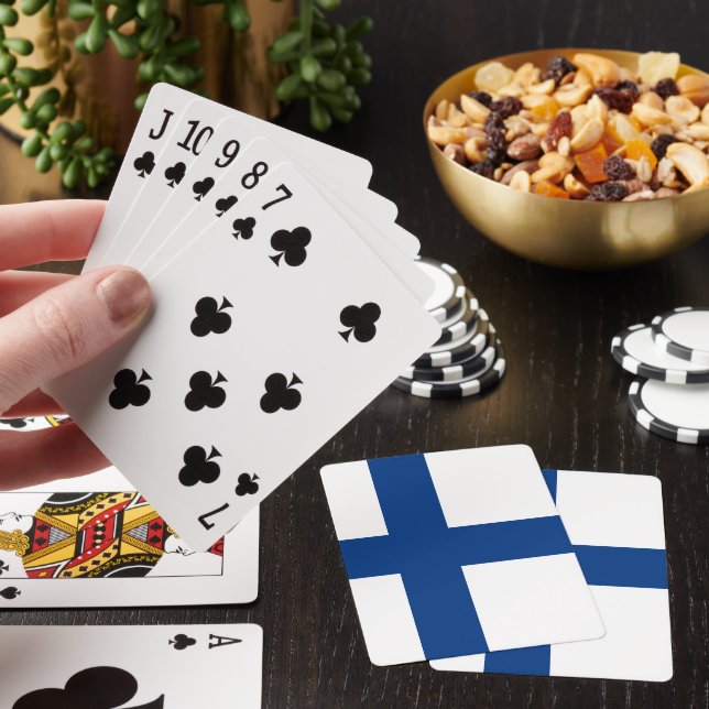 Finland flag poker cards (In Situ)