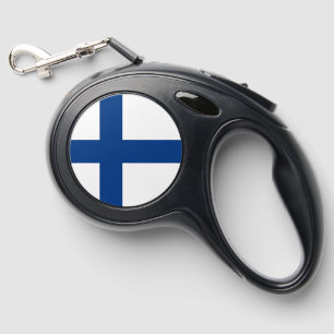 Finland flag retractable pet leash 