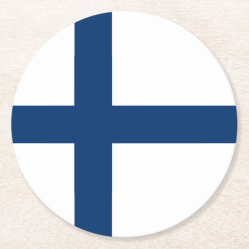 Finland Flag Round Paper Coaster