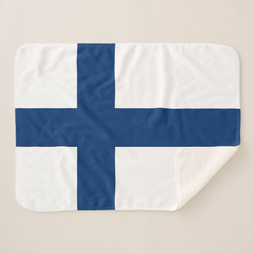 Finland Flag Sherpa Blanket