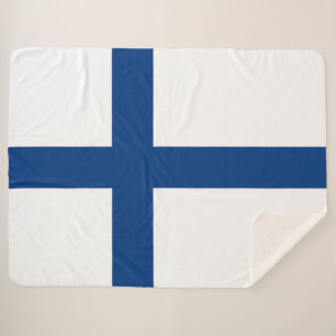 Finland Flag Sherpa Blanket