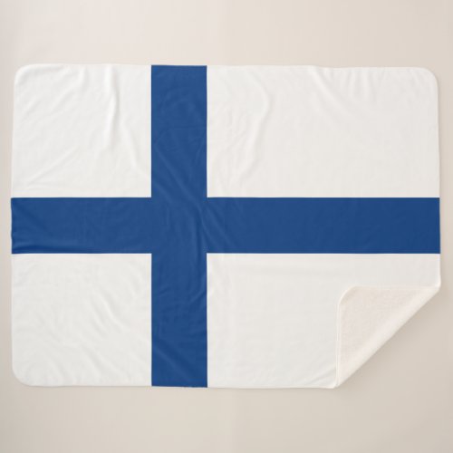 Finland Flag Sherpa Blanket