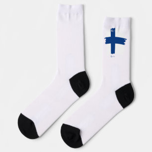 Finland flag socks