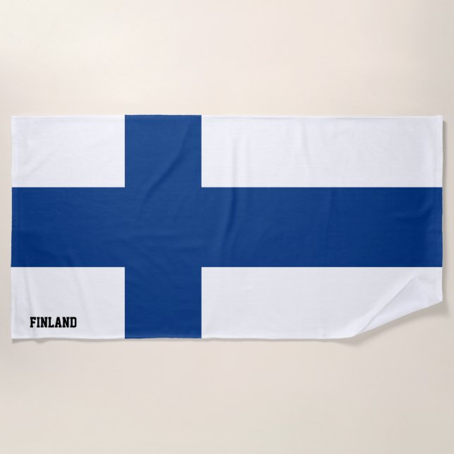 Finland Flag Splendid Patriotic Beach Towel (Front)