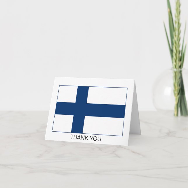 Finland Flag Thank You Card (Front)