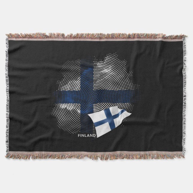 Finland flag throw blanket (Front)