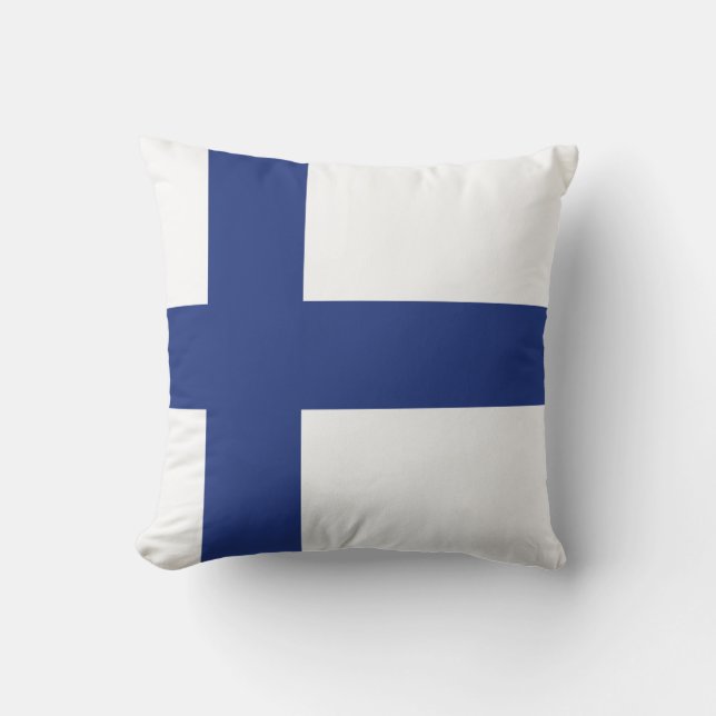 Finland Flag Throw Pillow (Front)