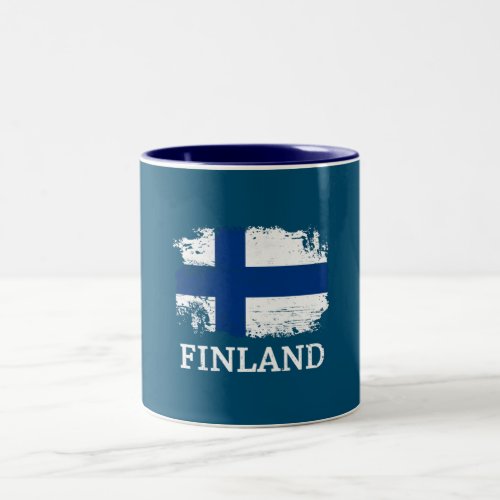 Finland Flag  Two_Tone Coffee Mug