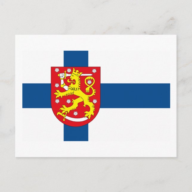 Finland Flag w COA Postcard (Front)
