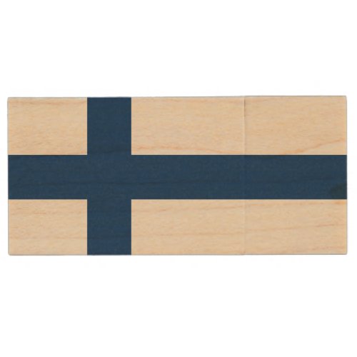 Finland Flag Wood Flash Drive