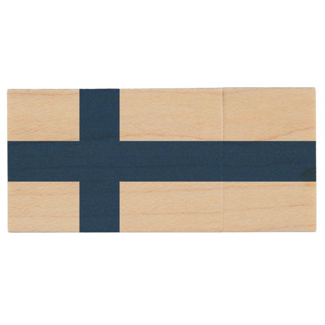 Finland Flag Wood Flash Drive (Front)