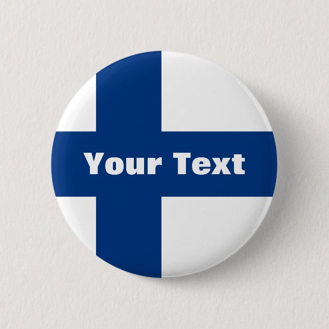 Finland Flag Your Text Button (Front)