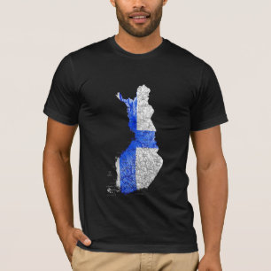 Finland Flagcolor Map T-Shirt