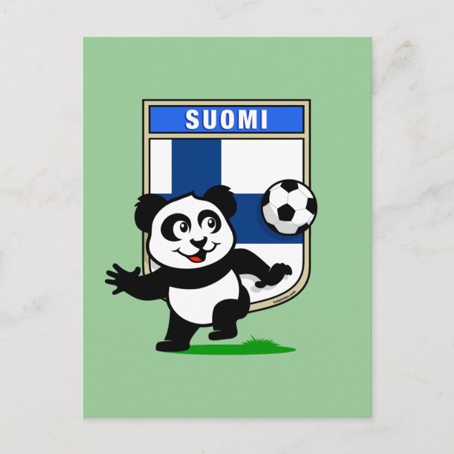 Finland Football Panda Postcard (Front)