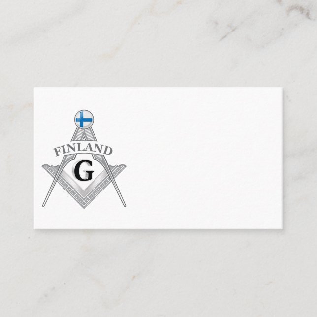 Finland freemasonry sign business card (Front)