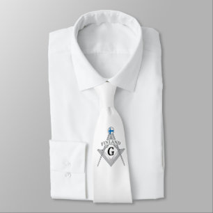 Finland freemasonry sign neck tie