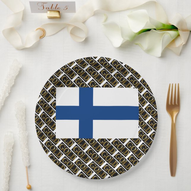 FINLAND GOLD  PAPER PLATES (Wedding)