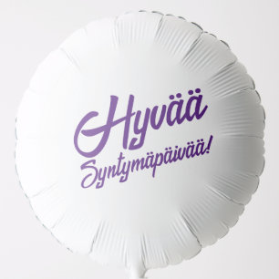 Finland Happy Birthday in Finnish  Balloon