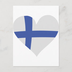 Finland heart icon postcard