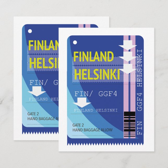 Finland Helsinki travel ticket (Front/Back)