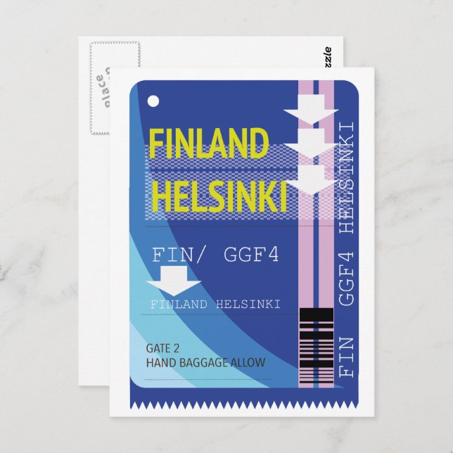 Finland Helsinki travel ticket Postcard (Front/Back)