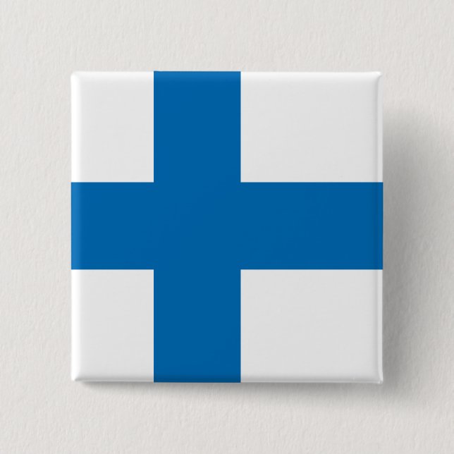 Finland High quality Flag Pinback Button (Front)
