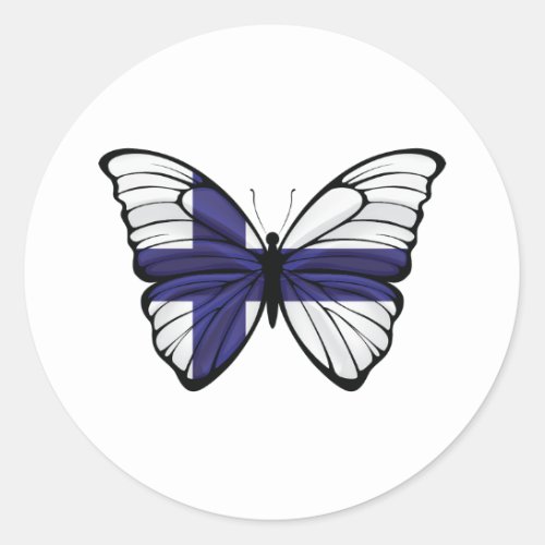 Finland Hypolimnas Butterfly Classic Round Sticker