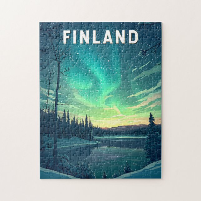 Finland Illustration Travel Art Vintage Jigsaw Puzzle (Vertical)