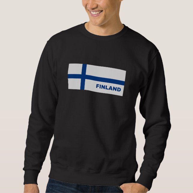 Finland in Finnish Flag Sweatshirt (Front)