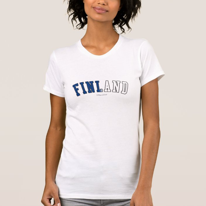 Finland in National Flag Colors T Shirt