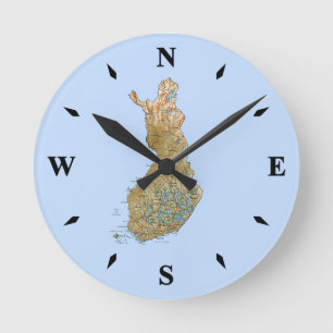 Finland Map Clock