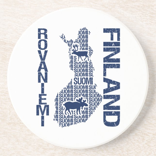 FINLAND MAP coaster - Rovaniemi (Front)