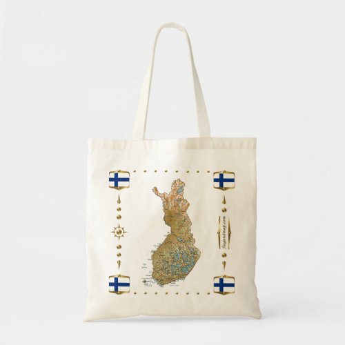 Finland Map  Flags Bag