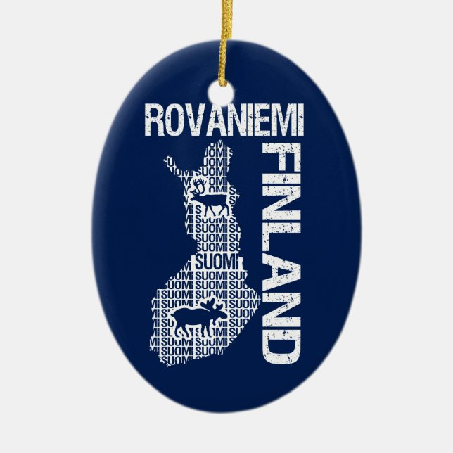 FINLAND MAP ornament - Rovaniemi - customizable (Front)